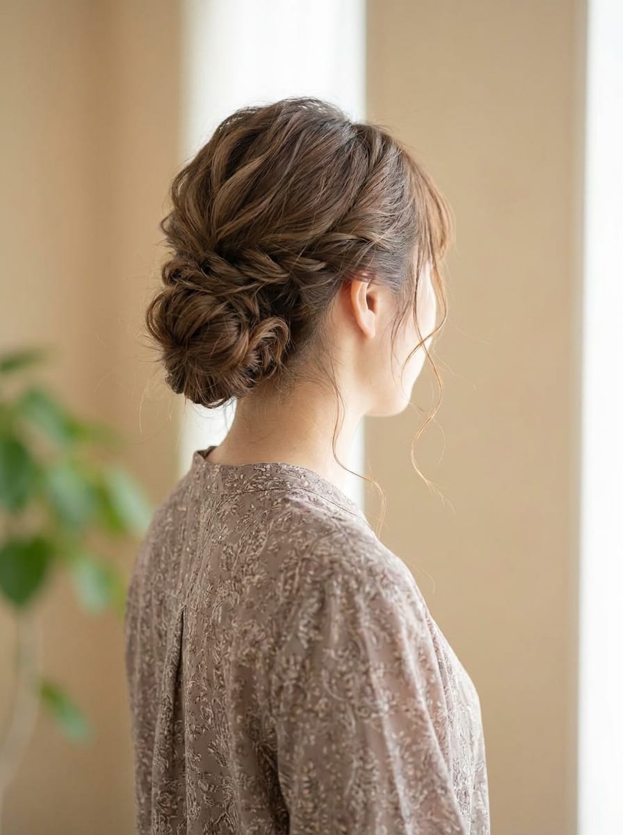 Romantischer Messy Bun - Hochzeitsgast Frisur